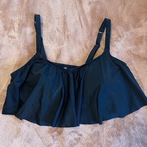 NWT black ruffle swim top